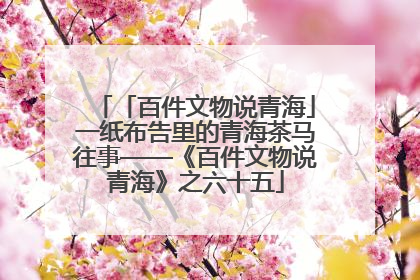 「百件文物说青海」一纸布告里的青海茶马往事——《百件文物说青海》之六十五
