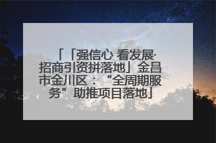 「强信心 看发展·招商引资拼落地」金昌市金川区：“全周期服务”助推项目落地