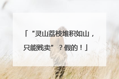 “灵山荔枝堆积如山，只能贱卖”？假的！