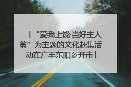 “爱我上饶·当好主人翁”为主题的文化赶集活动在广丰东阳乡开市