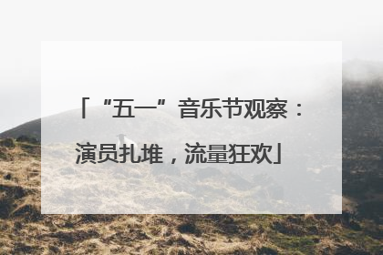 “五一”音乐节观察：演员扎堆，流量狂欢