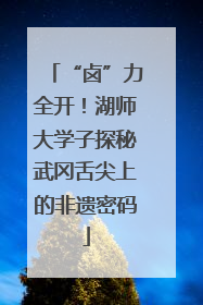 “卤”力全开！湖师大学子探秘武冈舌尖上的非遗密码