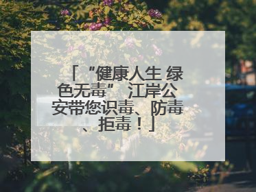 “健康人生 绿色无毒” 江岸公安带您识毒、防毒、拒毒！