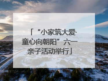 “小家筑大爱·童心向朝阳”六一亲子活动举行