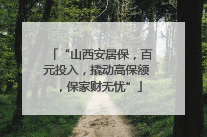 “山西安居保，百元投入，撬动高保额，保家财无忧”