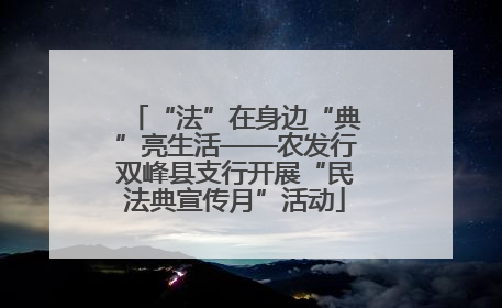 “法”在身边“典”亮生活——农发行双峰县支行开展“民法典宣传月”活动