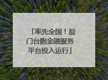 率先全国！厦门台胞金融服务平台投入运行