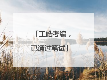 王皓考编，已通过笔试
