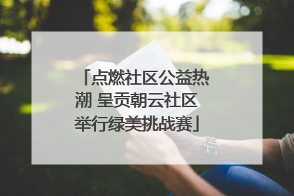 点燃社区公益热潮 呈贡朝云社区举行绿美挑战赛