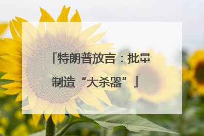 特朗普放言：批量制造“大杀器”