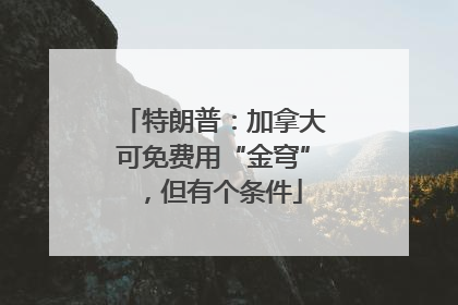 特朗普：加拿大可免费用“金穹”，但有个条件