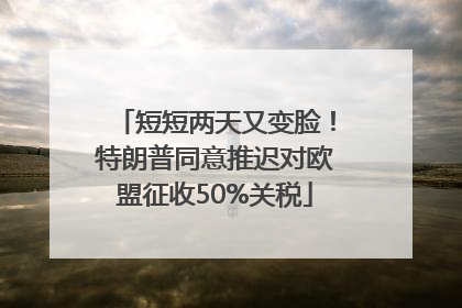 短短两天又变脸！特朗普同意推迟对欧盟征收50%关税