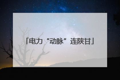 电力“动脉”连陕甘