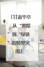 甘肃华亭：从“黑煤”到“绿链”的转型突围