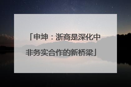 申坤：浙商是深化中非务实合作的新桥梁