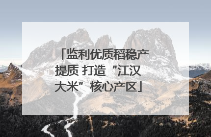 监利优质稻稳产提质 打造“江汉大米”核心产区