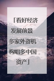 看好经济发展前景 多家外资机构唱多中国资产
