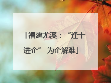 福建尤溪：“逢十进企” 为企解难