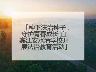 种下法治种子，守护青春成长 宜宾江安水清学校开展法治教育活动