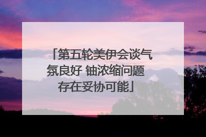 第五轮美伊会谈气氛良好 铀浓缩问题存在妥协可能