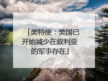 美特使：美国已开始减少在叙利亚的军事存在
