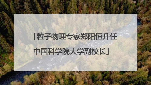 粒子物理专家郑阳恒升任中国科学院大学副校长