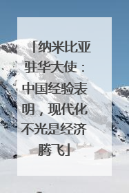 纳米比亚驻华大使：中国经验表明，现代化不光是经济腾飞