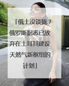 俄土没谈拢？俄罗斯据悉已放弃在土耳其建设天然气新枢纽的计划