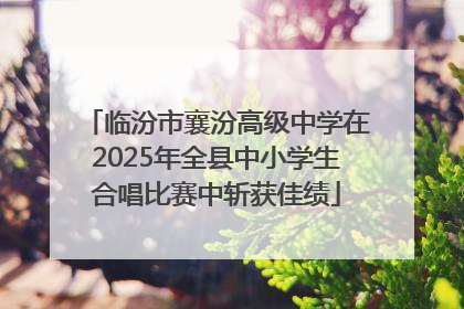 临汾市襄汾高级中学在2025年全县中小学生合唱比赛中斩获佳绩