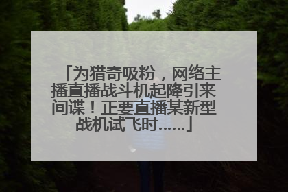 为猎奇吸粉，网络主播直播战斗机起降引来间谍！正要直播某新型战机试飞时……