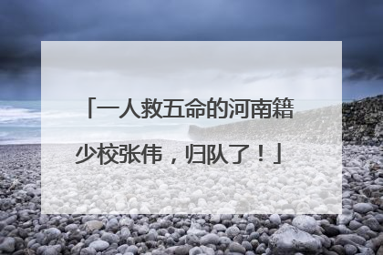 一人救五命的河南籍少校张伟，归队了！