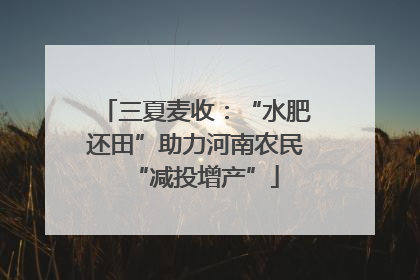 三夏麦收：“水肥还田”助力河南农民“减投增产”