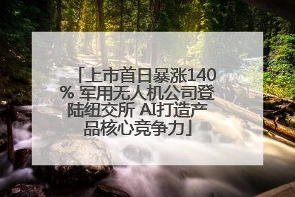 上市首日暴涨140% 军用无人机公司登陆纽交所 AI打造产品核心竞争力