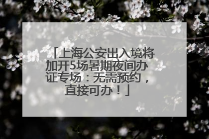 上海公安出入境将加开5场暑期夜间办证专场：无需预约，直接可办！