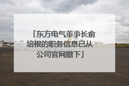 东方电气董事长俞培根的职务信息已从公司官网撤下