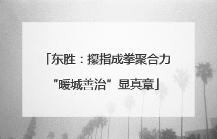 东胜：攥指成拳聚合力 “暖城善治”显真章
