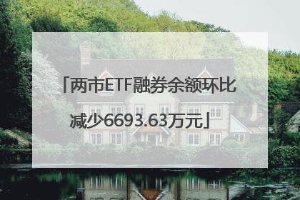 两市ETF融券余额环比减少6693.63万元