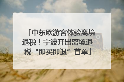 中东欧游客体验离境退税！宁波开出离境退税“即买即退”首单