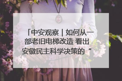 中安观察｜如何从一部老旧电梯改造 看出安徽民主科学决策的“高分秘诀”？