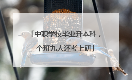 中职学校毕业升本科，一个班九人还考上研