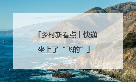 乡村新看点丨快递坐上了“飞的”