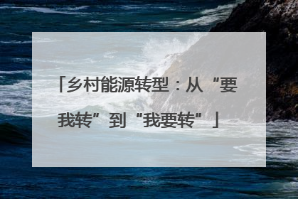 乡村能源转型：从“要我转”到“我要转”