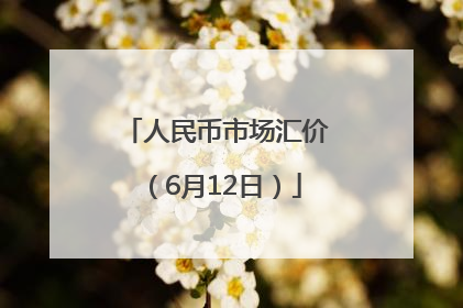 人民币市场汇价（6月12日）