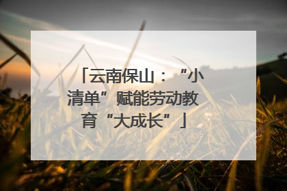 云南保山：“小清单”赋能劳动教育“大成长”