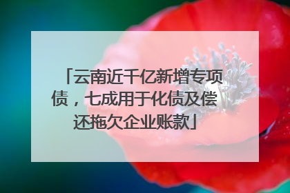 云南近千亿新增专项债，七成用于化债及偿还拖欠企业账款