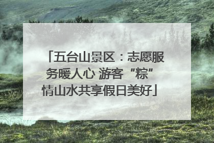 五台山景区：志愿服务暖人心 游客“粽”情山水共享假日美好