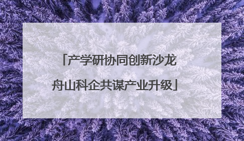 产学研协同创新沙龙 舟山科企共谋产业升级
