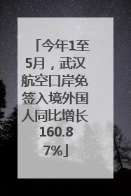 今年1至5月，武汉航空口岸免签入境外国人同比增长160.87%
