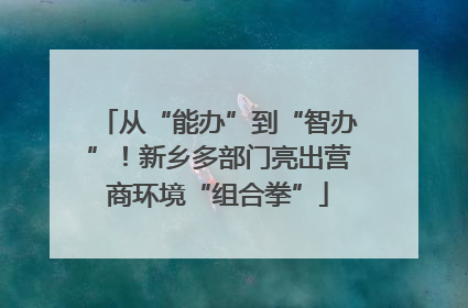 从“能办”到“智办”！新乡多部门亮出营商环境“组合拳”