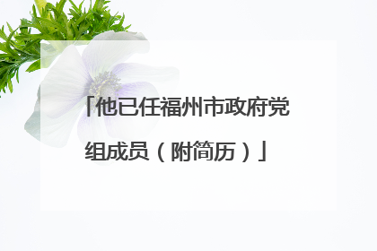 他已任福州市政府党组成员（附简历）